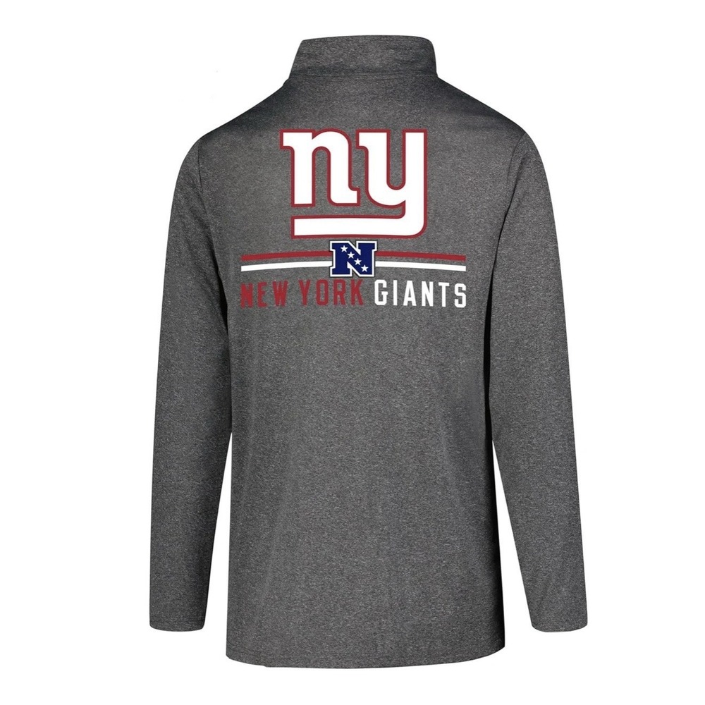 NFL Official Adults Super Soft Quarter Zip Long Sleeve T-Shirt York‎ Giants